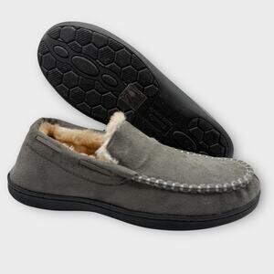 Eddie Bauer Suede Shearling Slippers Mens L US 9.5-10.5 Moccasins